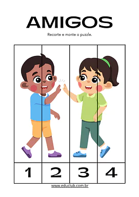 Atividade sobre amizade Educação Infantil | Educlub